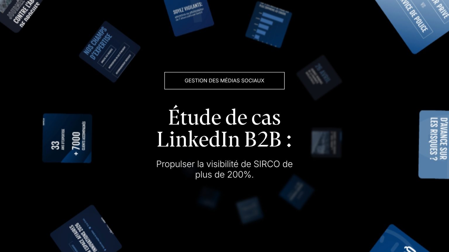 Graphique de performance et interface LinkedIn de l'entreprise SIRCO démontrant la croissance de la visibilité B2B.